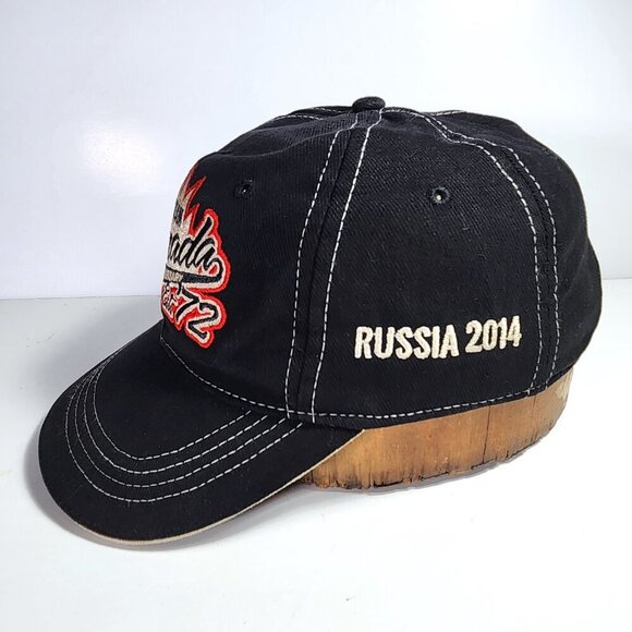 Team Canada 40th Anniversary Hat Cap Russia 2014 Hockey Hook & Loop Black - Picture 7 of 9